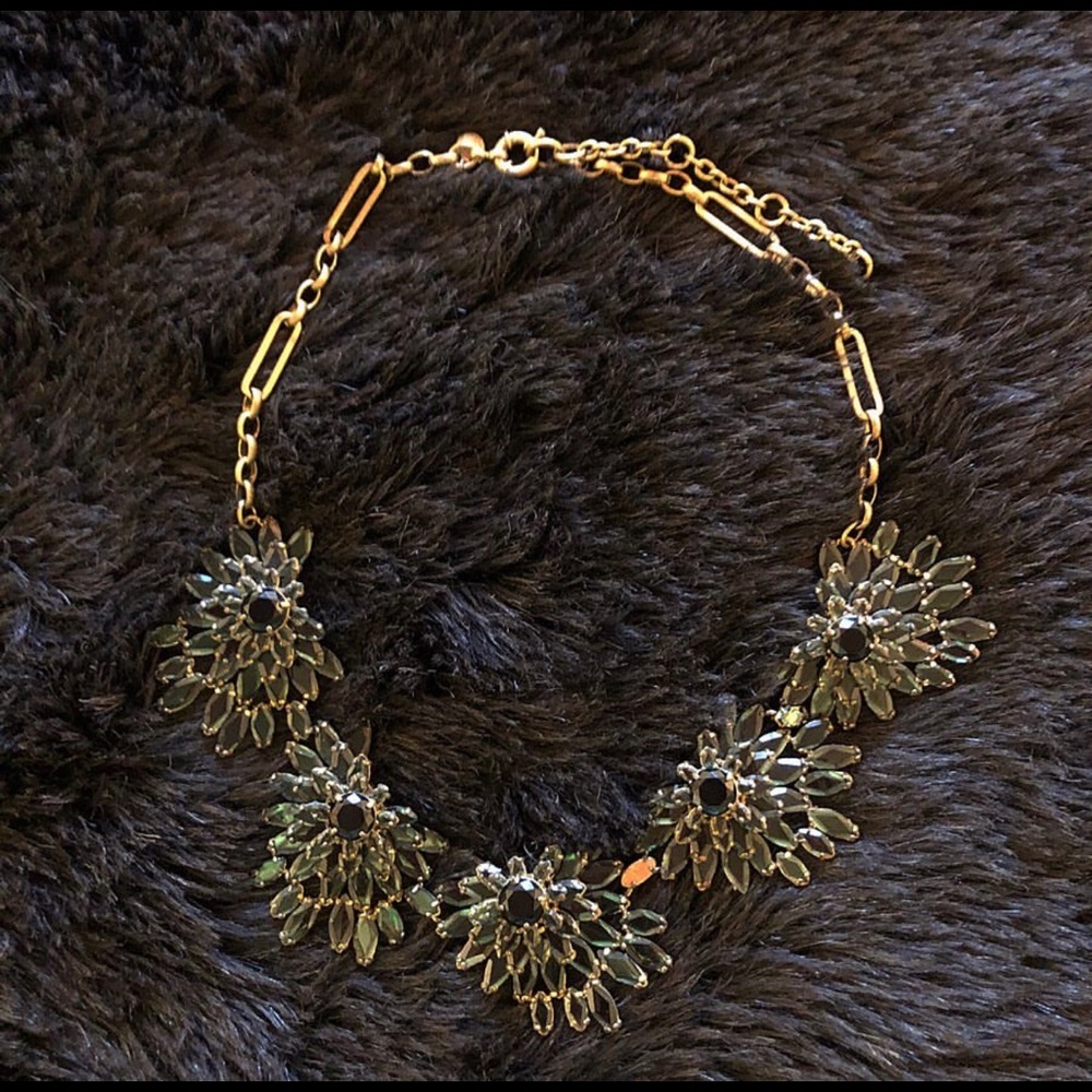 J. Crew Pavé Flower Necklace